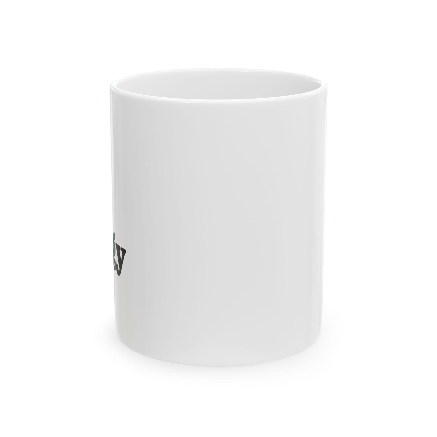 Ceramic Mug — 'Energy Snob' Minimalist Winter Coffee Cup (11oz/15oz)