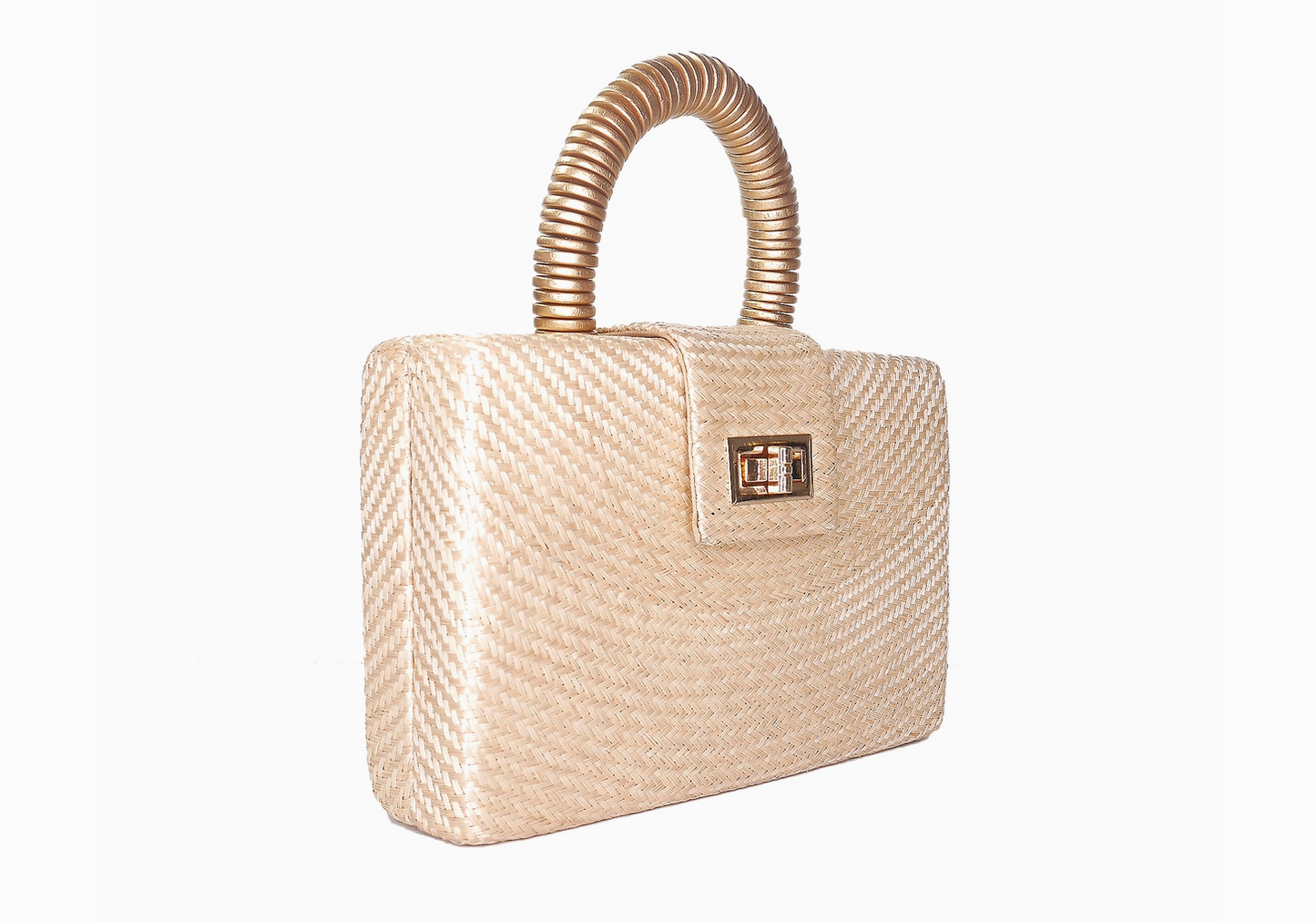 The Gracie Clutch-Gold Bead Handle | Vacation Luxury