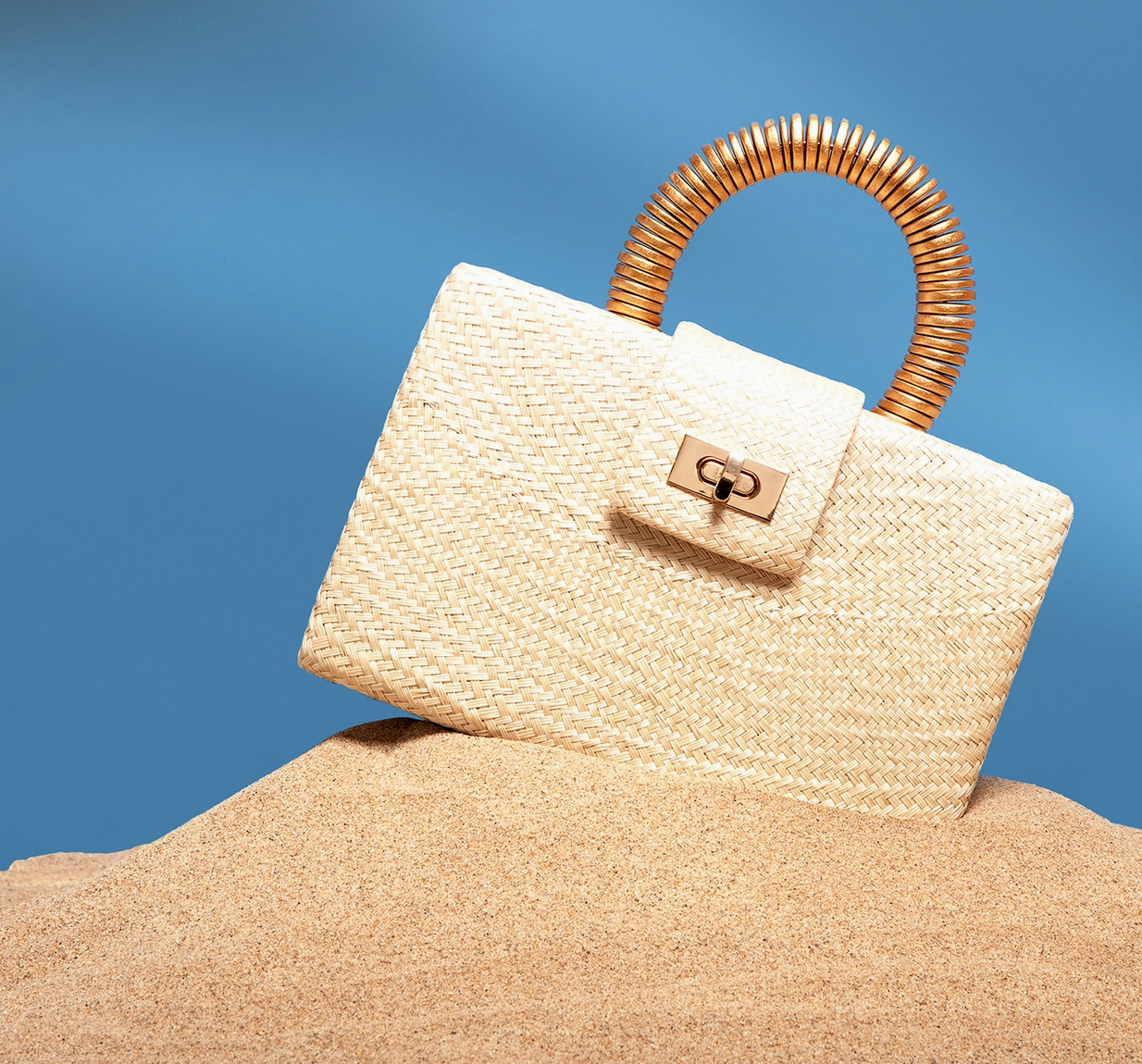 The Gracie Clutch-Gold Bead Handle | Vacation Luxury