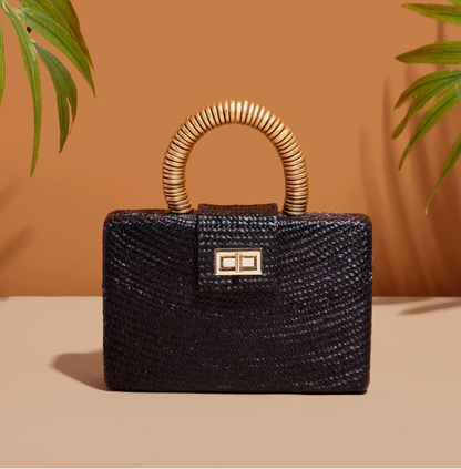 The Gracie Clutch-Gold Bead Handle | Vacation Luxury