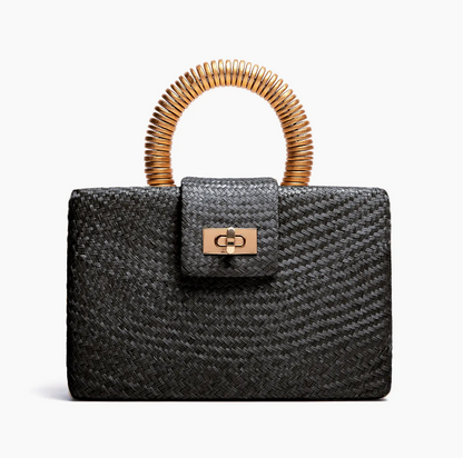 The Gracie Clutch-Gold Bead Handle | Vacation Luxury