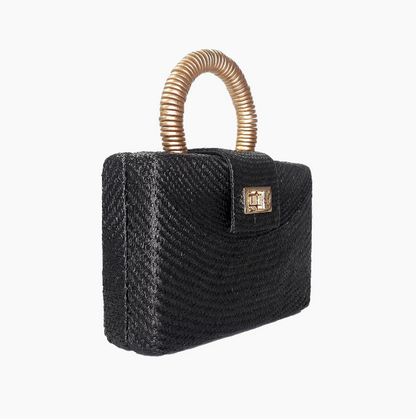 The Gracie Clutch-Gold Bead Handle | Vacation Luxury