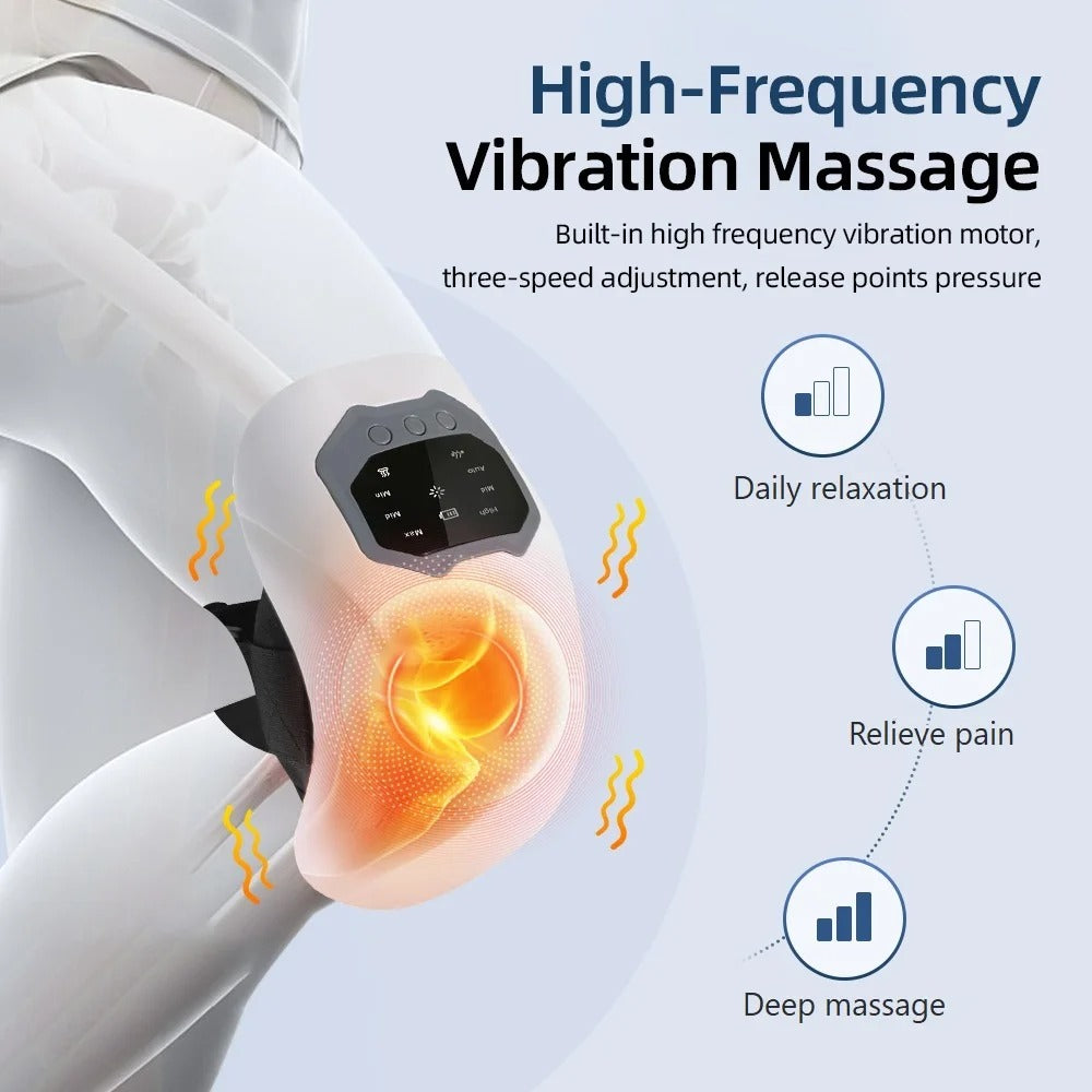 Smart Heated Knee Massager with Air Compression & Gentle Vibration