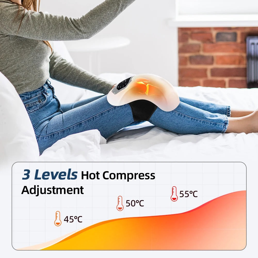 Smart Heated Knee Massager with Air Compression & Gentle Vibration