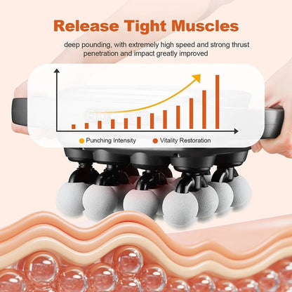 16-Head Percussion Back Massager with Red Light Therapy | Deep Tissue Relief for Back, Shoulders & Legs