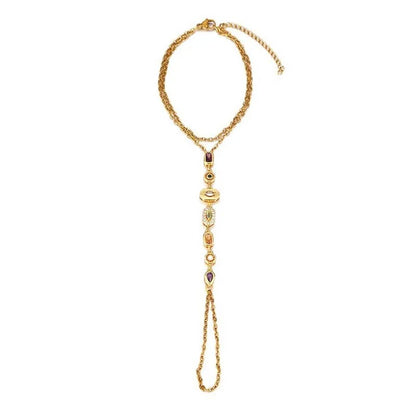 Crystal Hand Chain Bracelet-Stainless Steel