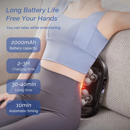 16-Head Percussion Back Massager with Red Light Therapy | Deep Tissue Relief for Back, Shoulders & Legs