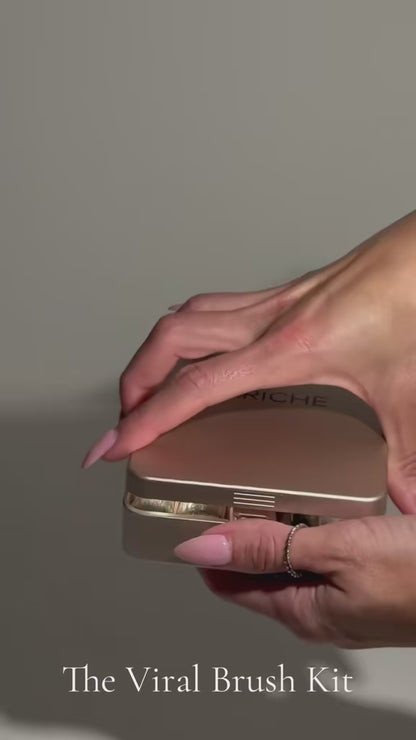 Beauty Coded Makeup Brush Set-Travel Case with Built-In Light-Up Mirror